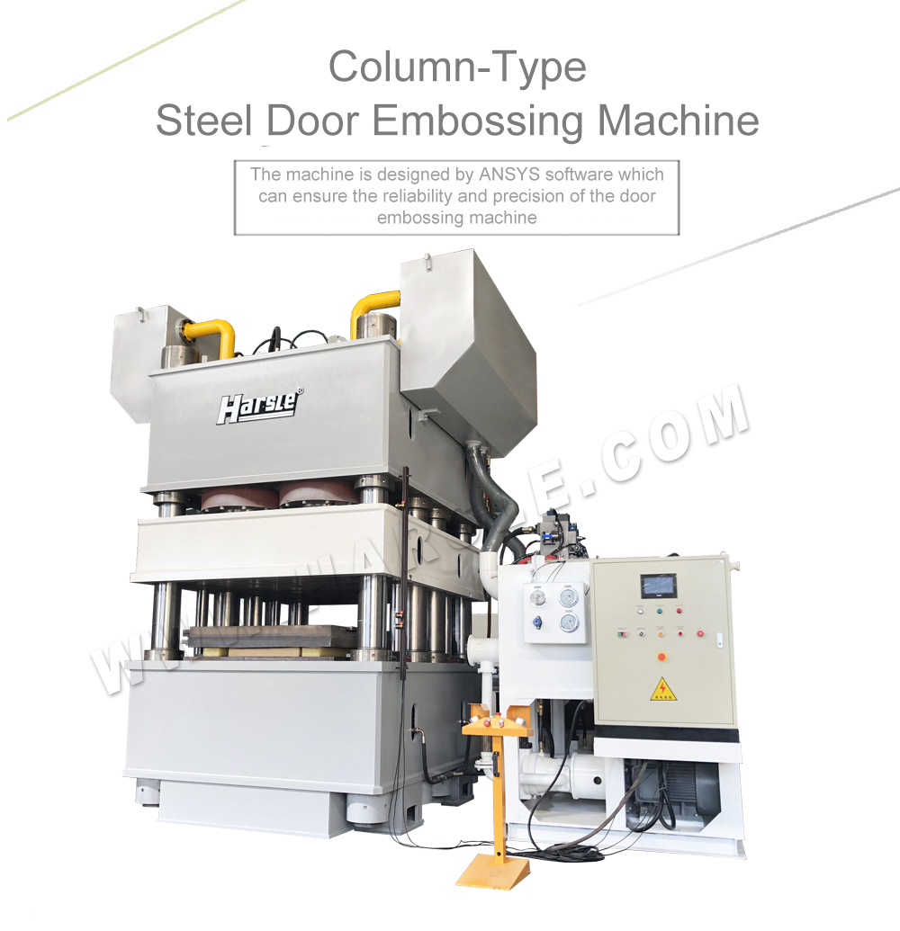 Hydraulic Stainless Steel Metal Door Embossing Machine from China manufacturer HARSLE MACHINE