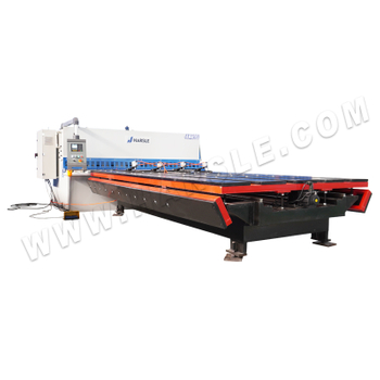 CNC Swing Beam Shearing Machine with Front Feeding Table, HARSLE Metal cutting machine with E200PS
