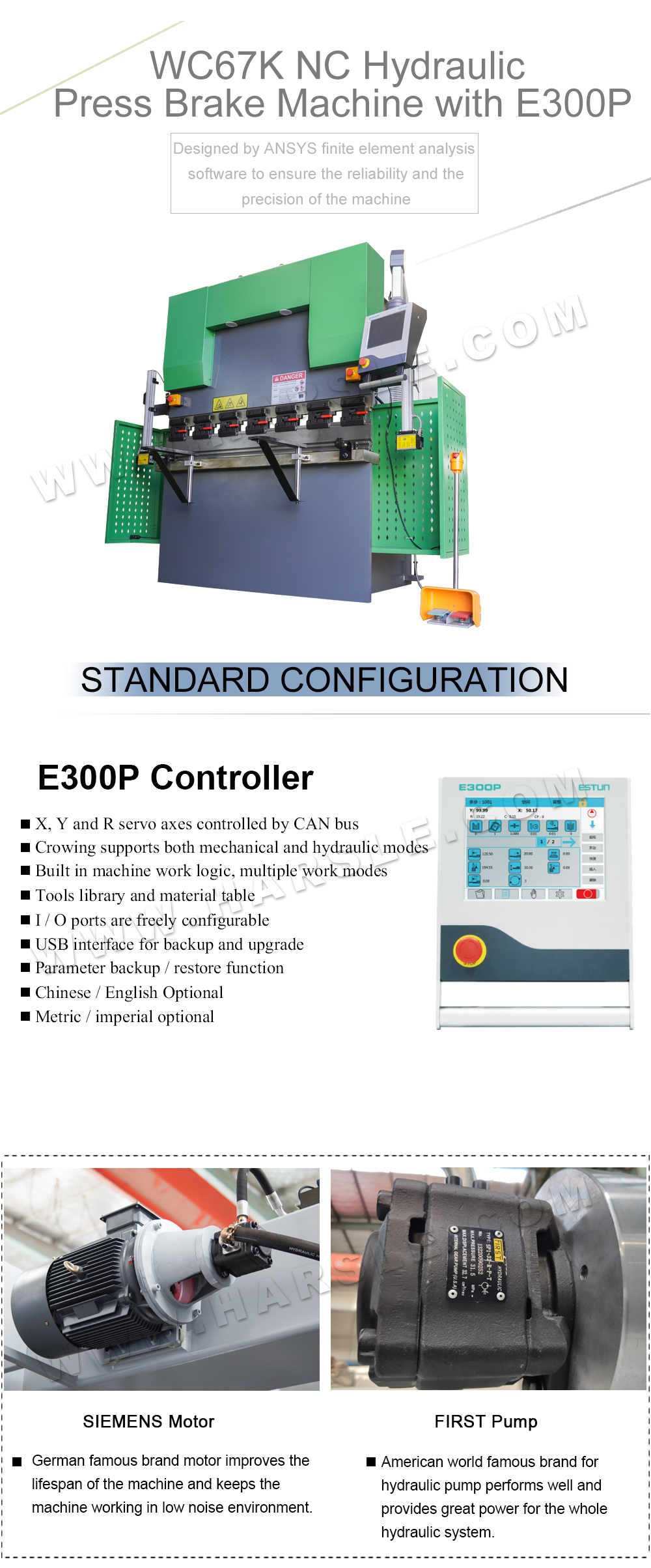WC67K63T/2500 NC Press Brake with E300P for Brazilian NR12 Standards